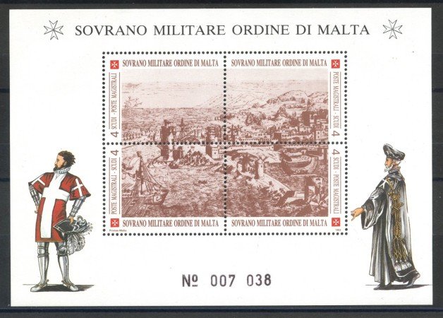1993 - SOVRANO MILITARE DI MALTA - LOTTO/39249F - ANTICHE FORTEZZE -  FOGLIETTO NUOVO
