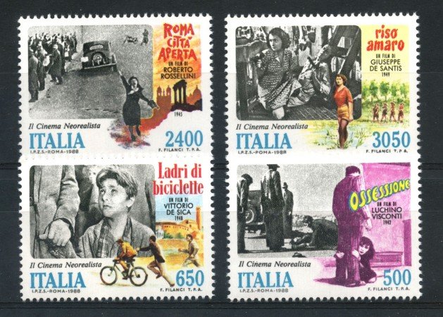 1988 - REPUBBLICA - IL CINEMA ITALIANO 4v. - NUOVI - LOTTO/30272