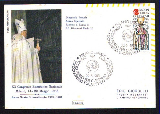 1983 - LBF/3771 - ITALIA  MILANO VISITA DEL PAPA AL CONGRESSO EUCARISTICO