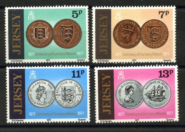 1977 - JERSEY - LOTTO/40889 - RIFORMA MONETRAIA  4 v. - NUOVi