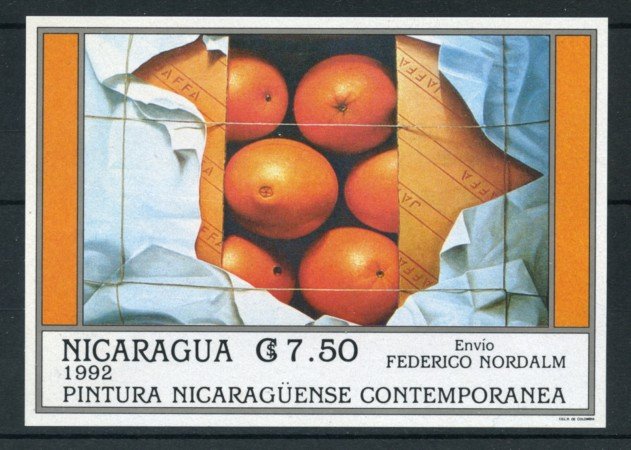 1992 - NICARAGUA - LOTTO/19927 - PITTORI CONTEMPORANEI FOGLIETTO