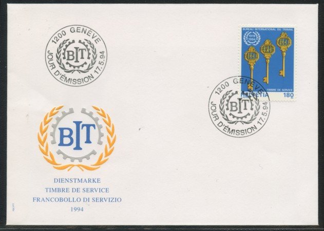 1994 - LOTTO/24587 - SVIZZERA - SERVIZIO -  B.I.T.  BUSTA FDC