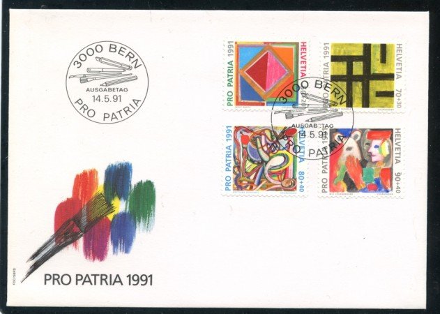 1991 - SVIZZERA - PRO PATRIA 4v. - BUSTA FDC - LOTTO/25306
