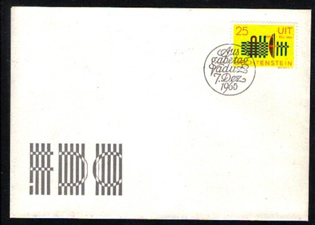 1965 - LOTTO/LIE404FDC - LIECHTENSTEIN - CENTENARIO U.I.T. - BUSTA FDC