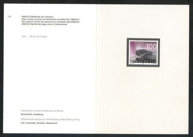 2004 - SVIZZERA - UNESCO 1v. - NUOVO - FOLDER - LOTTO/37434F