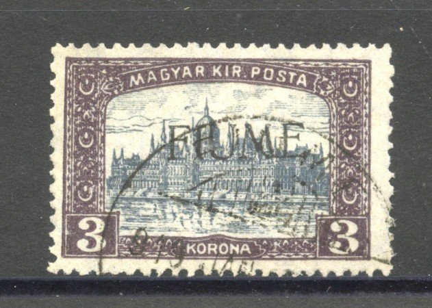 1918 - FIUME - LOTTO/40961- 3 KORONE VIOLETTO GRIGIO - USATO
