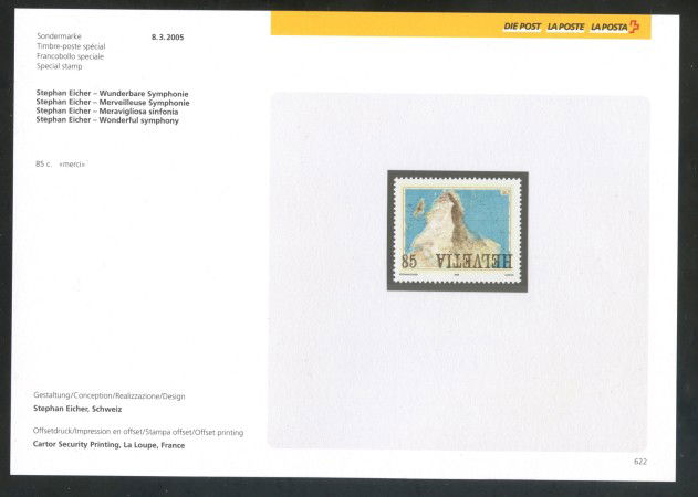 2005 - SVIZZERA - MERAVIGLIOSA SINFONIA - NUOVO - FOLDER - LOTTO/37444F
