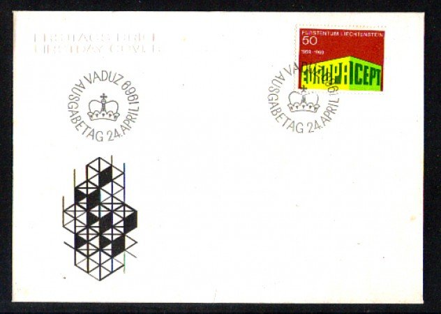 1969 - LOTTO/LIE454FDC - LIECHTENSTEIN - EUROPA - BUSTA FDC