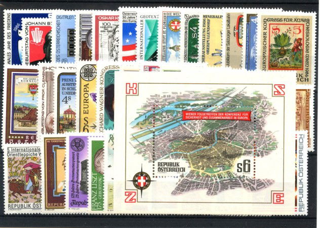 1986 - AUSTRIA - LOTTO/43676 - ANNATA COMPLETA 36v. +1 FOGLIETTO NUOVI