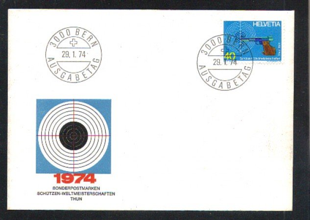 1974 - LOTTO/SVI949FDC - SVIZZERA - 40c. MONDIALI DI TIRO  - BUSTA FDC