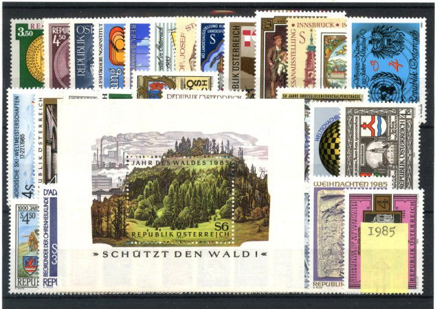 1985 - AUSTRIA - LOTTO/43675 - ANNATA COMPLETA 36v. +1 FOGLIETTO NUOVI
