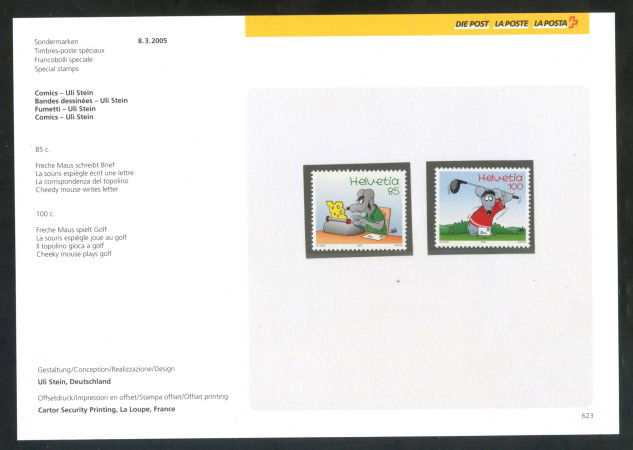 2005 - SVIZZERA - FUMETTI 2v. - NUOVI - FOLDER - LOTTO/37445F