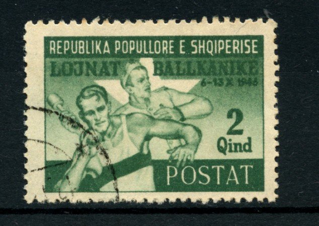 1947 - LOTTO/15087 - ALBANIA - 2 q. GIOCHI  BALCANICI - USATO
