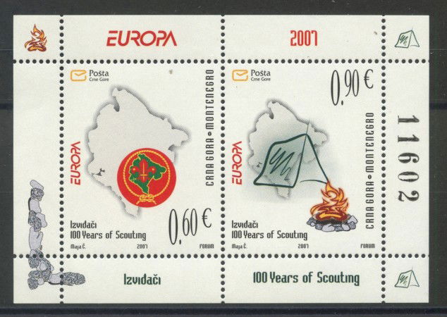 2007 - MONTENEGRO REPUBBLICA - EUROPA SCOUT  FOGLIETTO - NUOVO - LOTTO/34837