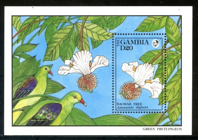 1992 - GAMBIA - FIORI ADANSONIA DIGITATA - FOGLIETTO NUOVO - LOTTO/29881