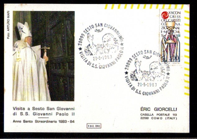 1983 - ITALIA VISITA DEL PAPA A SESTO SAN GIOVANNI MILANO