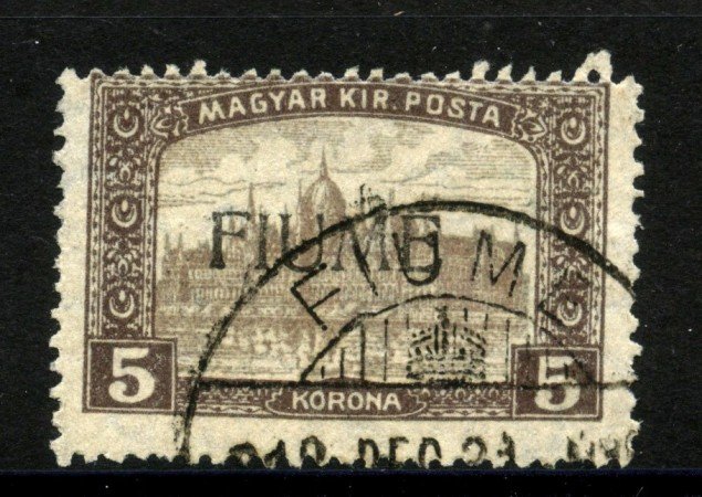 1918 - FIUME - LOTTO/40962- 5 KORONE BRUNO - USATO