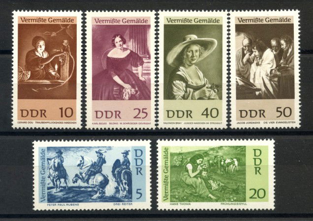 1967 - GERMANIA DDR - DIPINTI PERDUTI DURANTE LA GUERRA  6v. - NUOVI - LOTTO/36240