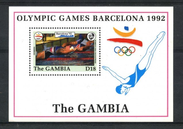 1992 - LOTTO/19525 - GAMBIA - OLIMPIADE BARCELLONA  -  NUOTO  BF. - NUOVO