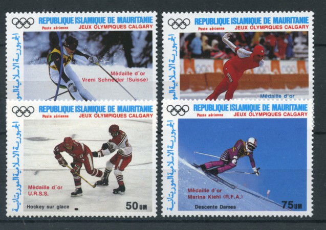 1987 - MAURITANIA - OLIMPIADI DI CALGARY  4v. - P/A  NUOVI