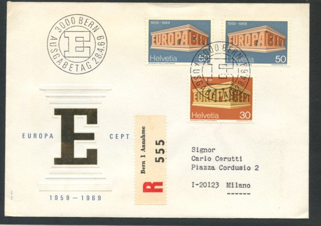 1969 - SVIZZERA - LOTTO/20458 - EUROPA BUSTA FDC