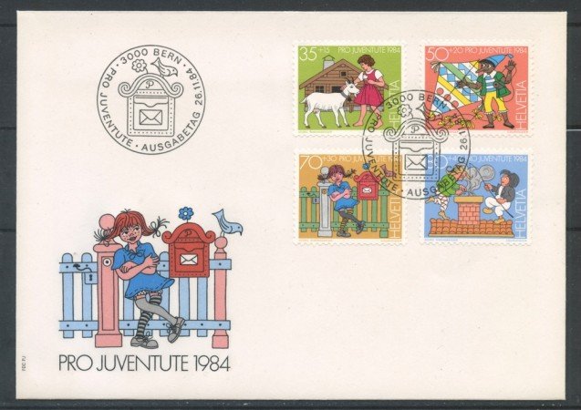 1984 - SVIZZERA - PRO JUVENTUTE 4v. - BUSTA FDC - LOTTO/25388