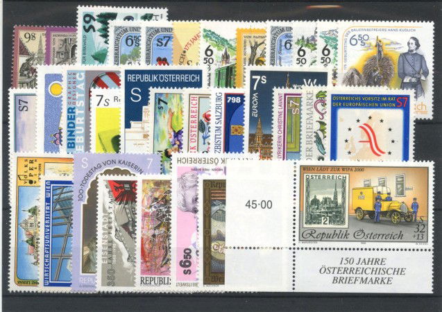 1998 - AUSTRIA - LOTTO/43686 - ANNATA COMPLETA 32 v. NUOVI