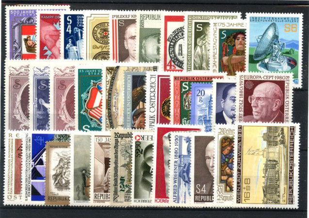 1980 - AUSTRIA - LOTTO/43670 - ANNATA COMPLETA 33v. NUOVI