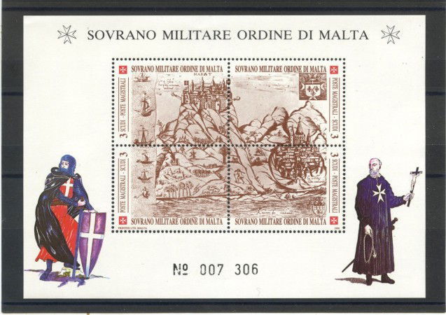 1990 - SOVRANO MILITARE DI MALTA - LOTTO/39215F - ANTICHE FORTEZZE  -  FOGLIETTO NUOVO