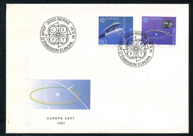 1991 - SVIZZERA - EUROPA SPAZIO 2v. - BUSTA FDC - LOTTO/25307