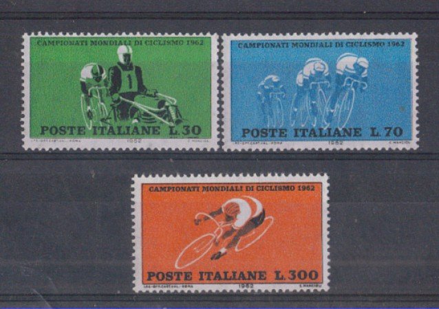 1962 - LOTTO/6403 - REPUBBLICA - MONDIALI DI CICLISMO 3v.