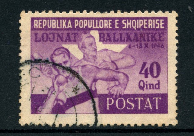 1947 - LOTTO/15088 - ALBANIA - 40 q. GIOCHI BALCANICI - USATO