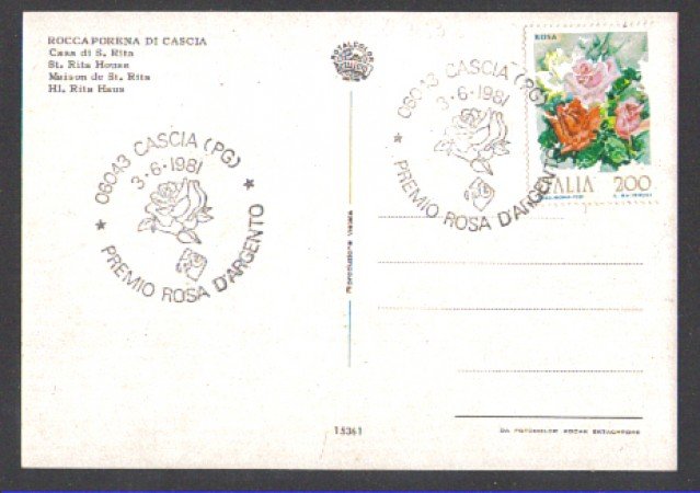 1981 - LBF/3588 - ITALIA - CASCIA PREMIO ROSA D'ARGENTO