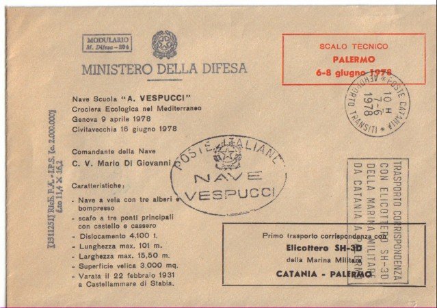 ITALIA - 1978 - LBF/3258 - TRASPORTO CON ELICOTTERO MARINA MILITARE