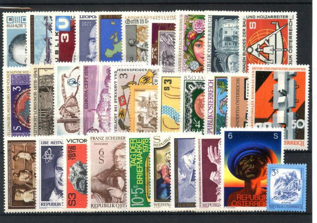 1978 - AUSTRIA - LOTTO/43668 - ANNATA COMPLETA 31v. NUOVI