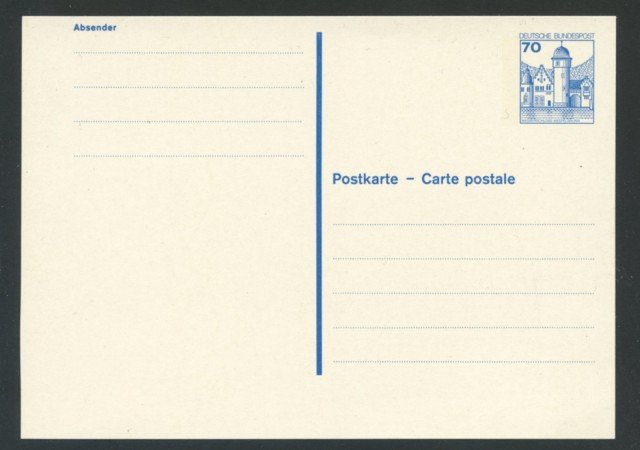 1977 - LOTTO/17134 - GERMANIA - 70 pf. CARTOLINA POSTALE - NUOVA