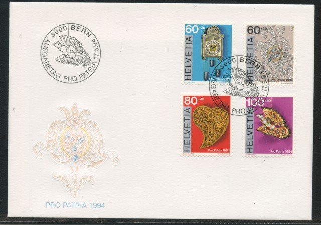 1994 - LOTTO/24590 - SVIZZERA - PROPATRIA ARTIGIANATO 4v. - BUSTA FDC
