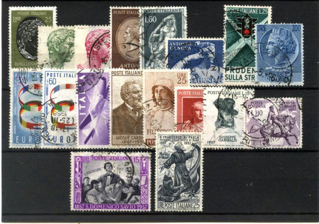 1957 - REPUBBLICA - LOTTO/42590 - ANNATA COMPLETA 18 FRANCOBOLLI  USATI