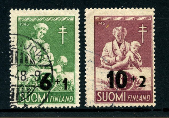 1947 - LOTTO/24170 - FINLANDIA - PRO TUBERCOLOTICI SOPRASTAMPATI 2v. - USATI