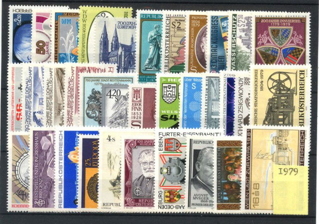 1979 - AUSTRIA - LOTTO/43669 - ANNATA COMPLETA 34v. NUOVI