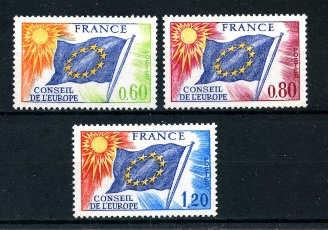 1975  FRANCIA - SERVIZIO - CONSIGLIO D'EUROPA 3v. NUOVI - LOTTO/25070