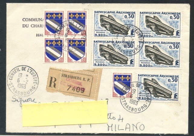 1963 - FRANCIA - RACCOMANDATA  PER L'ITALIA - BUSTA - LOTTO/26740
