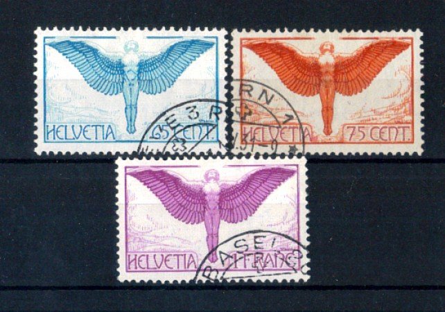 1924 - LOTTO/10655U - SVIZZERA - POSTA AEREA ICARO 3v. - USATI