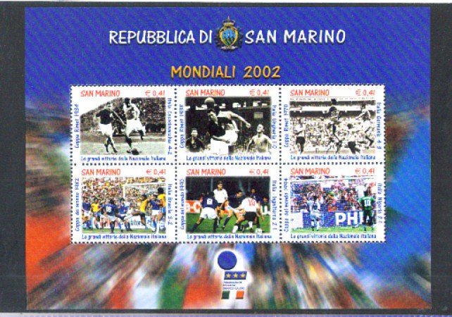 2002 - LOTTO/11222 - SAN MARINO - MONDIALI DI CALCIO FOGLIETTO - NUOVO