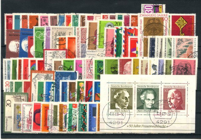 1967/1974 - GERMANIA FEDERALE - LOTTO/43191 - COLLEZIONE DI  200  FRANCOBOLLI USATI DIFFERENTI