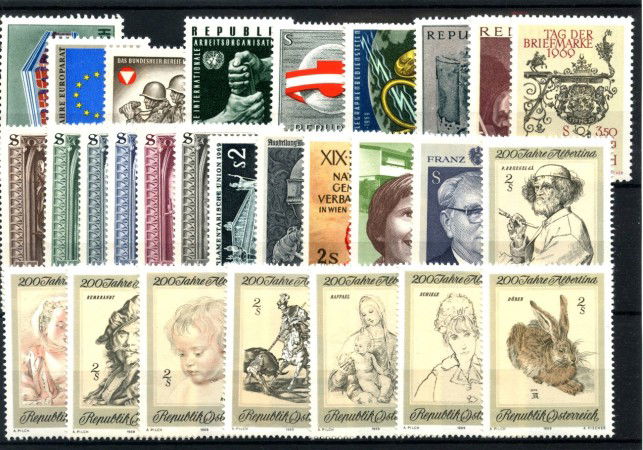 1969 - AUSTRIA - LOTTO/43660 - ANNATA COMPLETA 28v.+ 1 FOGLIETTO NUOVI