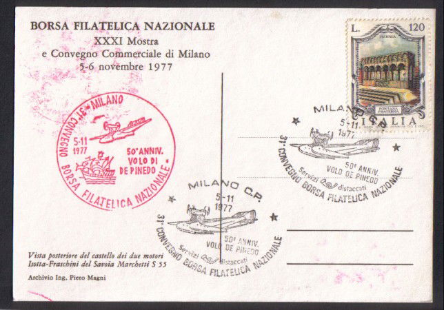 ITALIA -  1977 - LBF/3325 - 50° ANNIVERSARIO VOLO DE PINEDO