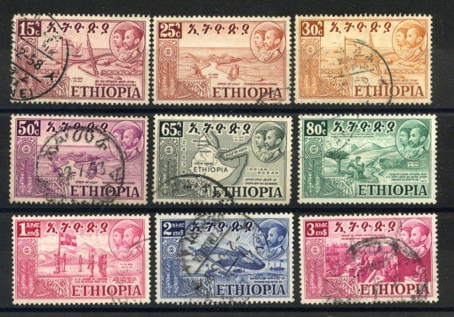 1952 - ETHIOPIA - LOTTO/39332 - RITORNO DALL'ERITREA  9v. - USATI