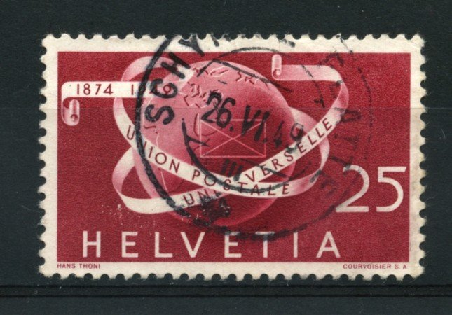 1949 - LOTTO/15625 - SVIZZERA - 25 CENT. UNIONE POSTALE - USATO
