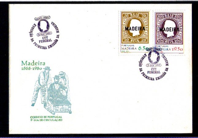 1980 - LOTTO/10970 - MADERA - PRIMA EMISSIONE 2v. - BUSTA FDC